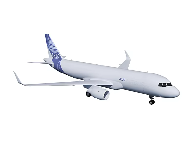White Commercial Airplane With Blue Tail Logo Model A380 Design 3d model
