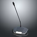 Modern Desktop Headphone Speaker With Black Mic Rod And Silver Mesh Base Design