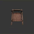Wooden Rocking Armchair With Classic Design Woven Seat And Rocking Legs