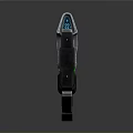 Futuristic Gun With Transparent And Metallic Material Green Indicator Light And Sleek Design