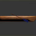 Traditional Wooden Rowing Boat With Blue Handled Oars And Classic Design