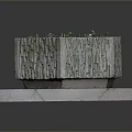 Green Plants Thriving in Hexagonal Stone Planter on Stone Slab Base