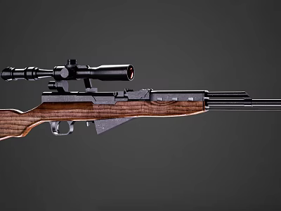 Tactical Precision Rifle With Scope Wooden Stock And Metal Barrel High Quality Design 3d model