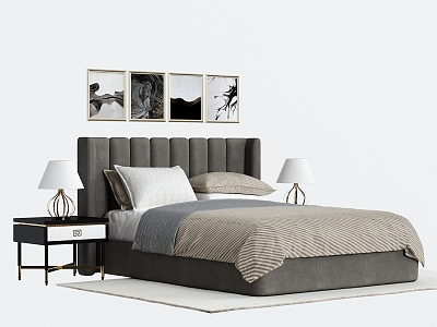 Modern Double Bed 3d model