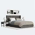 Modern Double Bed 3d model