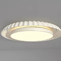 White Square And Round Ceiling Lights With Wavy Decorative Edges Modern Design 3d model