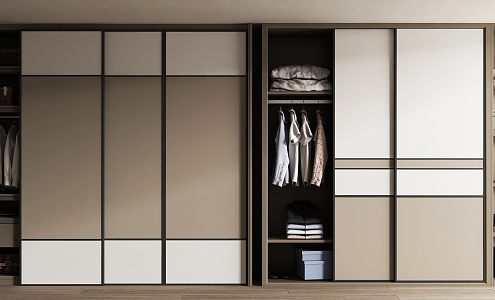 modern wardrobe sliding door wardrobe 3d model