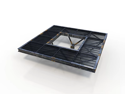 Heavy Duty Industrial Metal Grating Platform With Square Opening Support Frame 3d model