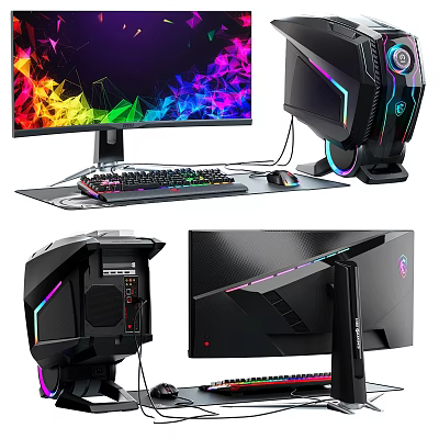 Modern Computer Game Host Monitor Desktop Computer 3d model