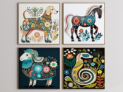 animal decorative painting model