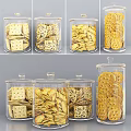 Different Types Of Cookies Stored In Clear Glass Jars With Lids