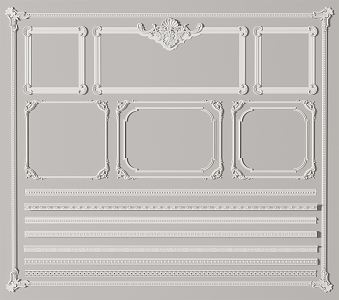 European-style gypsum line wall board line gypsum line 3d model