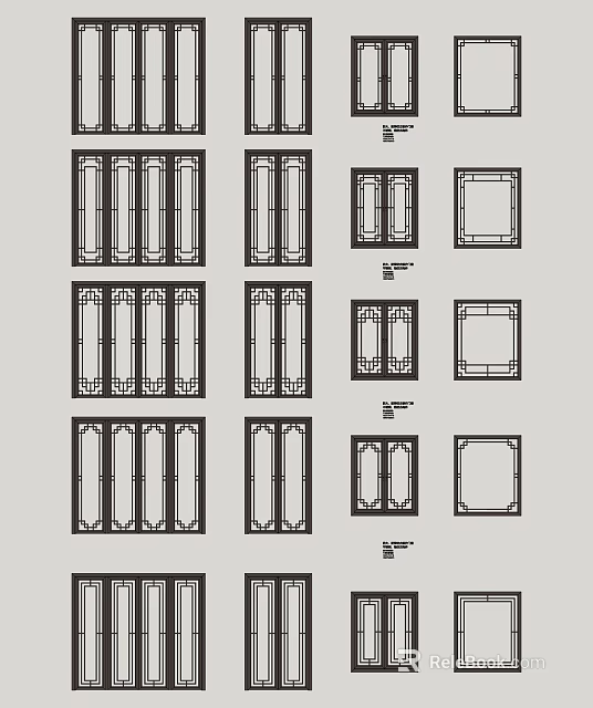Traditional Chinese Window Lattice Designs With Various Frame Patterns And Styles 3d model