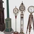 Floor clocks, mechanical clocks, desk clocks and clocks 3d model