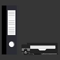 Essential Office Desk Accessories Blue Folder Black Paperclip Holder Tissue Box Scissors Pencils And Pens