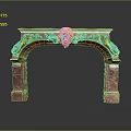 Crimson Marble Fireplace Mantel With Golden Lion Head Decoration And Ornate Classical Design