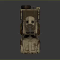 Tactical Military Armored Vehicle With Muddy Exterior Heavy Armor And Off Road Tires