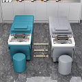 Modern Beauty Hair Salon Interior with Styling Chairs Treatment Beds and Equipment
