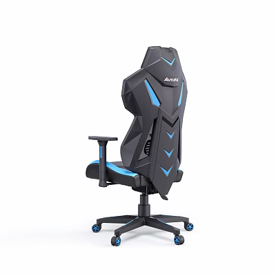 Modern Ergonomic Office Chair With Black And Blue High Back Design And Adjustable Armrests 3d model