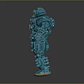 Blue Biomechanical Sci Fi Character With Full Body Armor 3d model