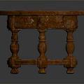 Vintage Wooden Round Small Table Featuring Ornate Carved Legs And Classic Design