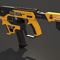 Sci Fi Futuristic Weapon Pistol with Yellow Black Color and Model M4SH Design