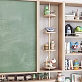 Stylish Modern Bookcase With Shelves Books Decorative Figurines Photo Frames And Ornaments