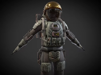 Detailed Full Body Astronaut In Tactical Spacesuit With Helmet Backpack Gear 3D Render 3d model