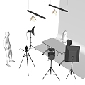 Modern photographic equipment studio 3d model