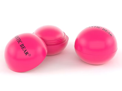 VIC BEAR Pink Spherical Containers with Smooth Glossy Surface and Brand Logo 3d model