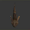 Detailed Brown Spotted Grouper Fish With Blue Eyes And Textured Skin