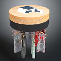 Clothing Hangers With Various Dresses Hanging On Round 3D STOCK SHOP Display Stand