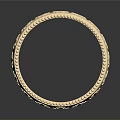 Elegant Gold Bangle With Intricate Carvings And Decorative Edges For Daily Use