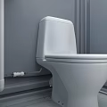 Portable Gray Public Toilet With Secure Door And Ventilation Features