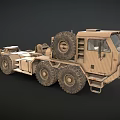 Heavy Duty Sand Colored Military Truck With Large Wheels And Engine