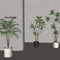 green plant potted plant combined ceramic pot plant green plant 3d model