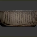 Handcrafted Ceramic Bowl Set with Striped Texture and Natural Glaze in Vintage Style