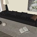Modern multi-person sofa picture floor lamp 3d model