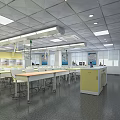 Modern laboratory tables and chairs experimental equipment school classroom desks and chairs desks 3d model