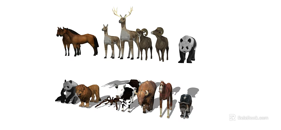 Diverse Reptile Species Including Lizards Snakes And Turtles In Natural Habitat 3d model 