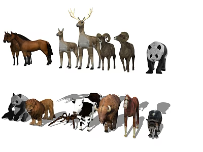 Diverse Reptile Species Including Lizards Snakes And Turtles In Natural Habitat 3d model