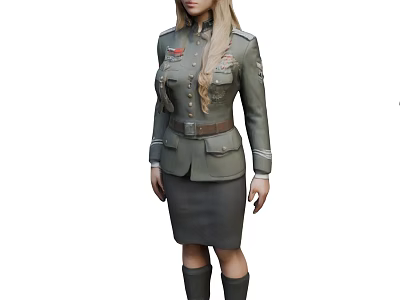 female soldier 3d model