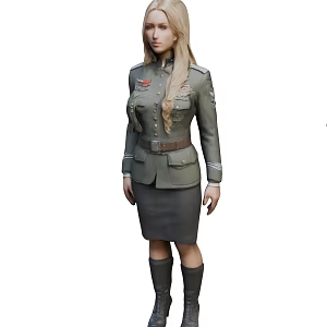 female soldier 3d model