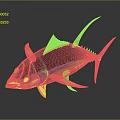 Vibrant Tuna Fish With Black Body Yellow Fins And Blue Stripes Appearance