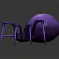 3D Rendered Purple Spider With Eight Legs Sleek Body on Dark Background