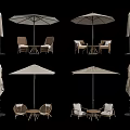 Outdoor Sunshade Canopies with Various Styles and Outdoor Tables and Chairs