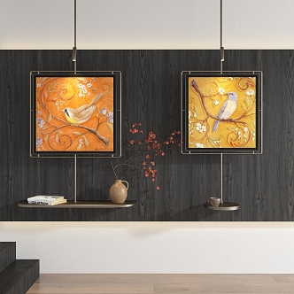 New Chinese abstract decorative painting 3d model