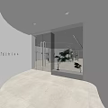 Modern Fashion Clothing Store Interior With Mirrors Plants And Display Area