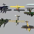 Various Fighter Jets With Diverse Camouflage Patterns And Retro Designs