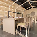 Library open reading area 3d model
